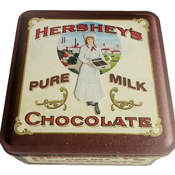 Vintage Hersey Chocolate Collectible Tin Box 1992 Edition 2 Great Gift Ideas - Picture 1 of 7